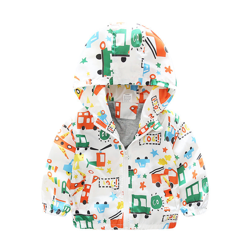 Boys And Children's Jackets Airplane Printed Baby Windbreaker Jackets