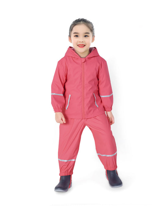 Thick Plush Fleece Jacket Children's Waterproof And Windproof Raincoat