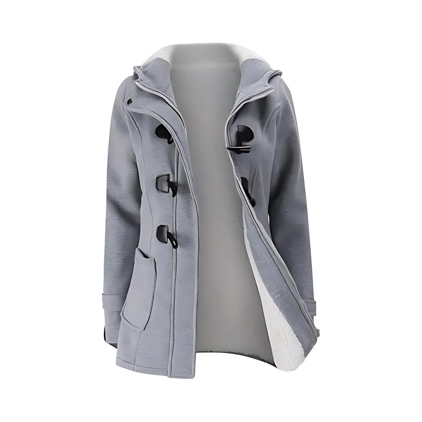 Women's Fashion Horn Button Jackets Thickened Winter Warm Jacket