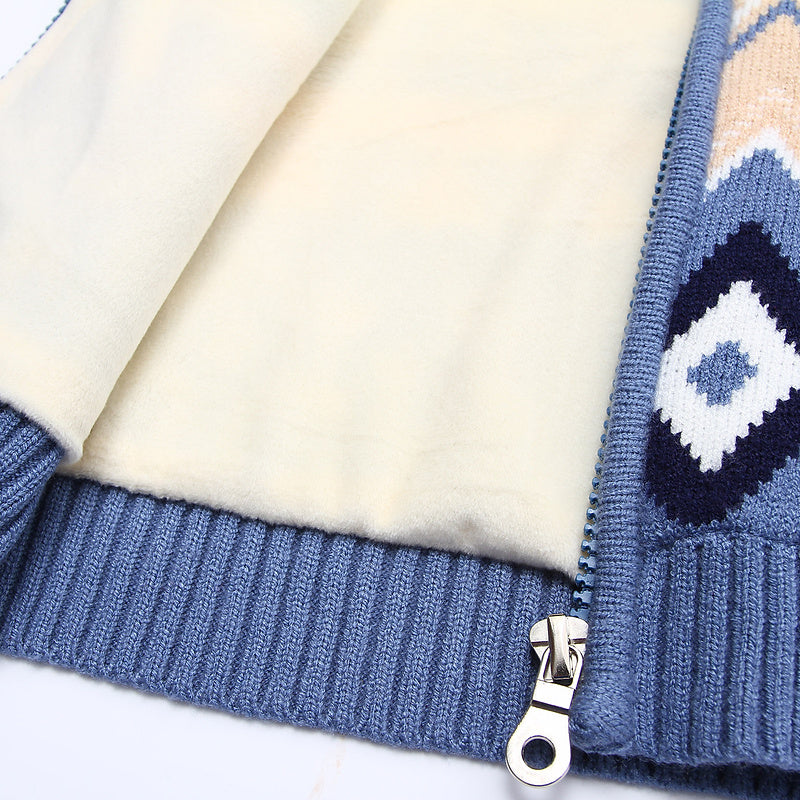 Baby Plus Velvet Zipper Sweater Cotton-padded Jacket Cotton-padded Jacket