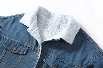 Vangal Fur Warm Winter Denim Jacket Women