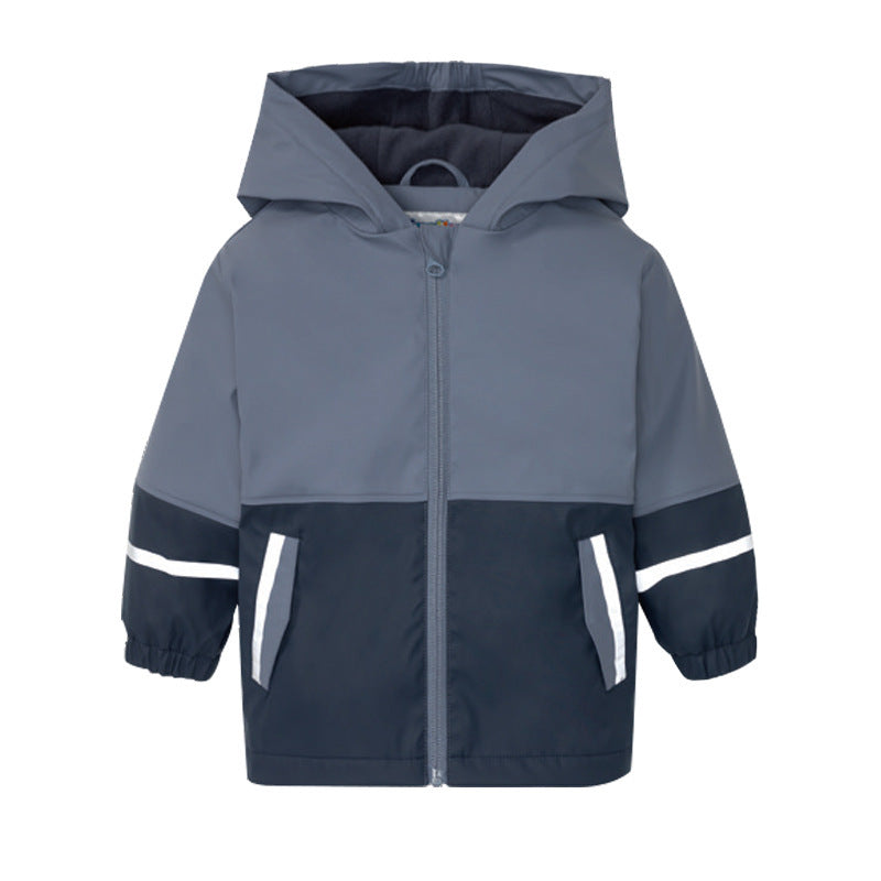 Thick Plush Fleece Jacket Children's Waterproof And Windproof Raincoat