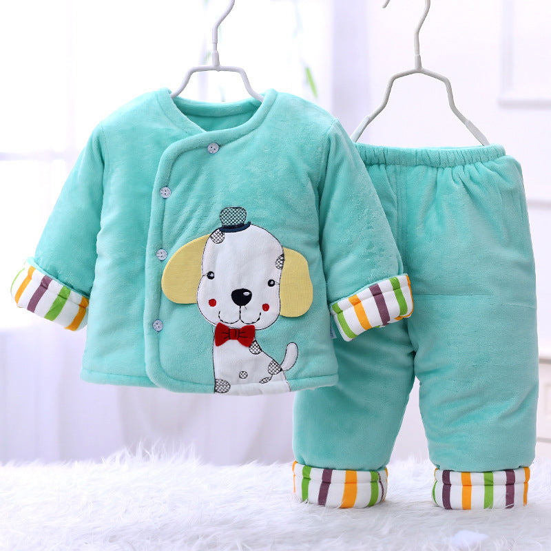 Baby Cotton Padded Winter Thick Suede Jacket Newborn Winter Clothes