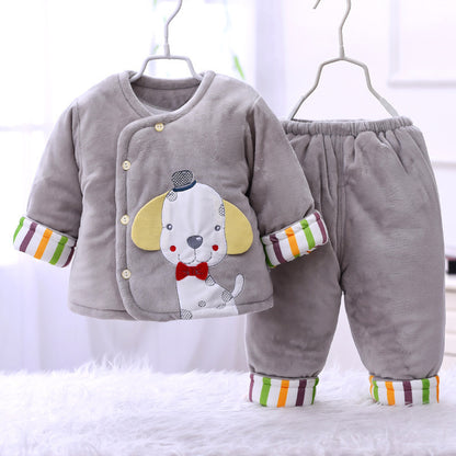 Baby Cotton Padded Winter Thick Suede Jacket Newborn Winter Clothes