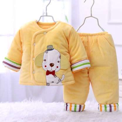 Baby Cotton Padded Winter Thick Suede Jacket Newborn Winter Clothes
