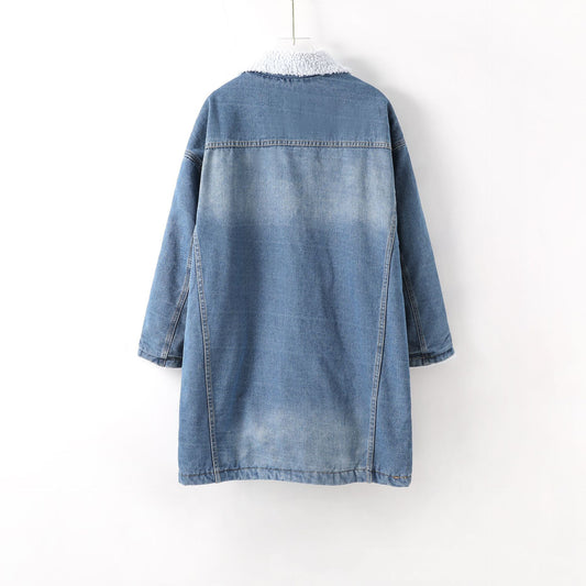 Vangal Fur Warm Winter Denim Jacket Women