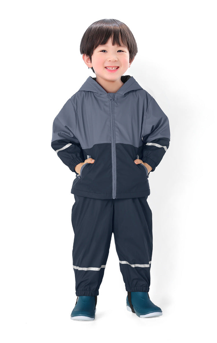 Thick Plush Fleece Jacket Children's Waterproof And Windproof Raincoat