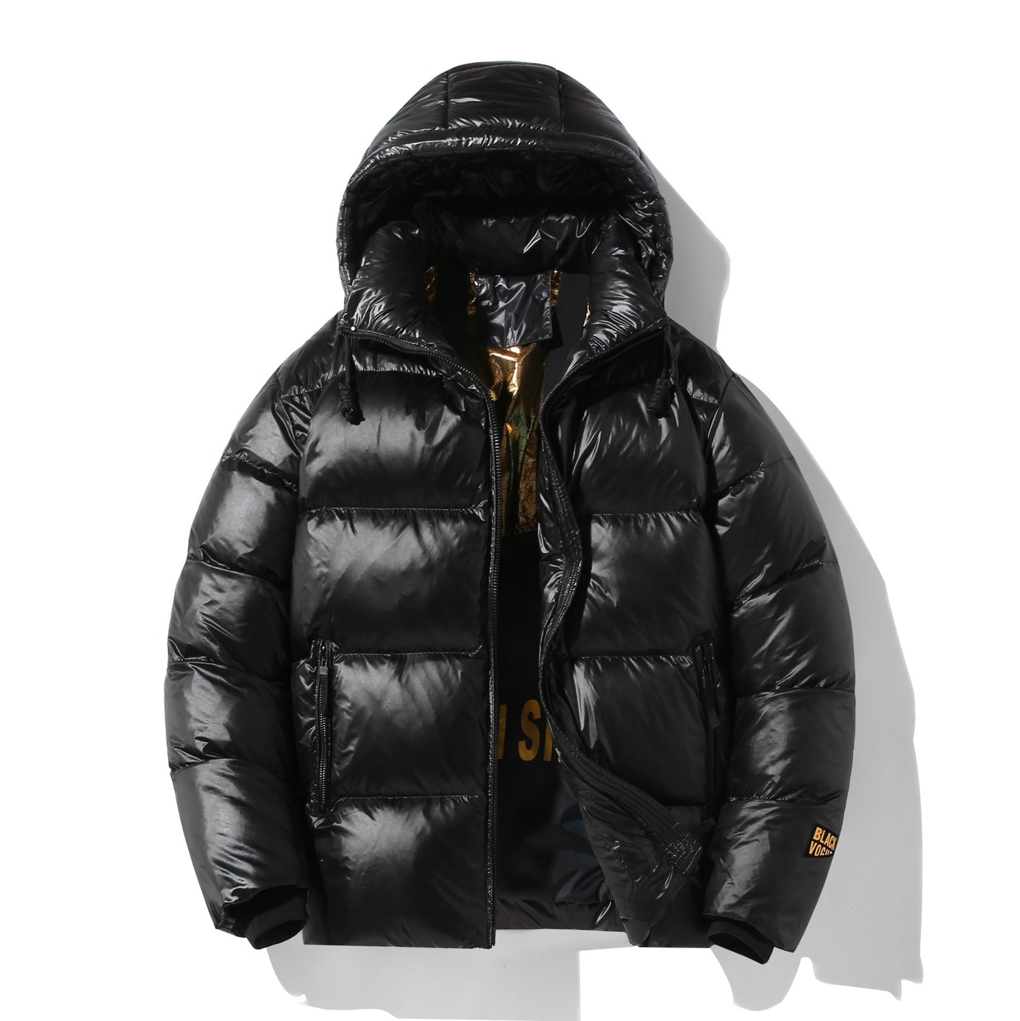 Black Gold Plus Sized Fashion Warm Padded Jacket Men's