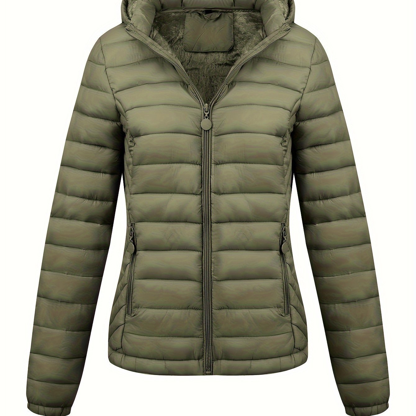 Women's Lightweight Hooded Winter Jacket Nylon