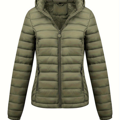 Women's Lightweight Hooded Winter Jacket Nylon