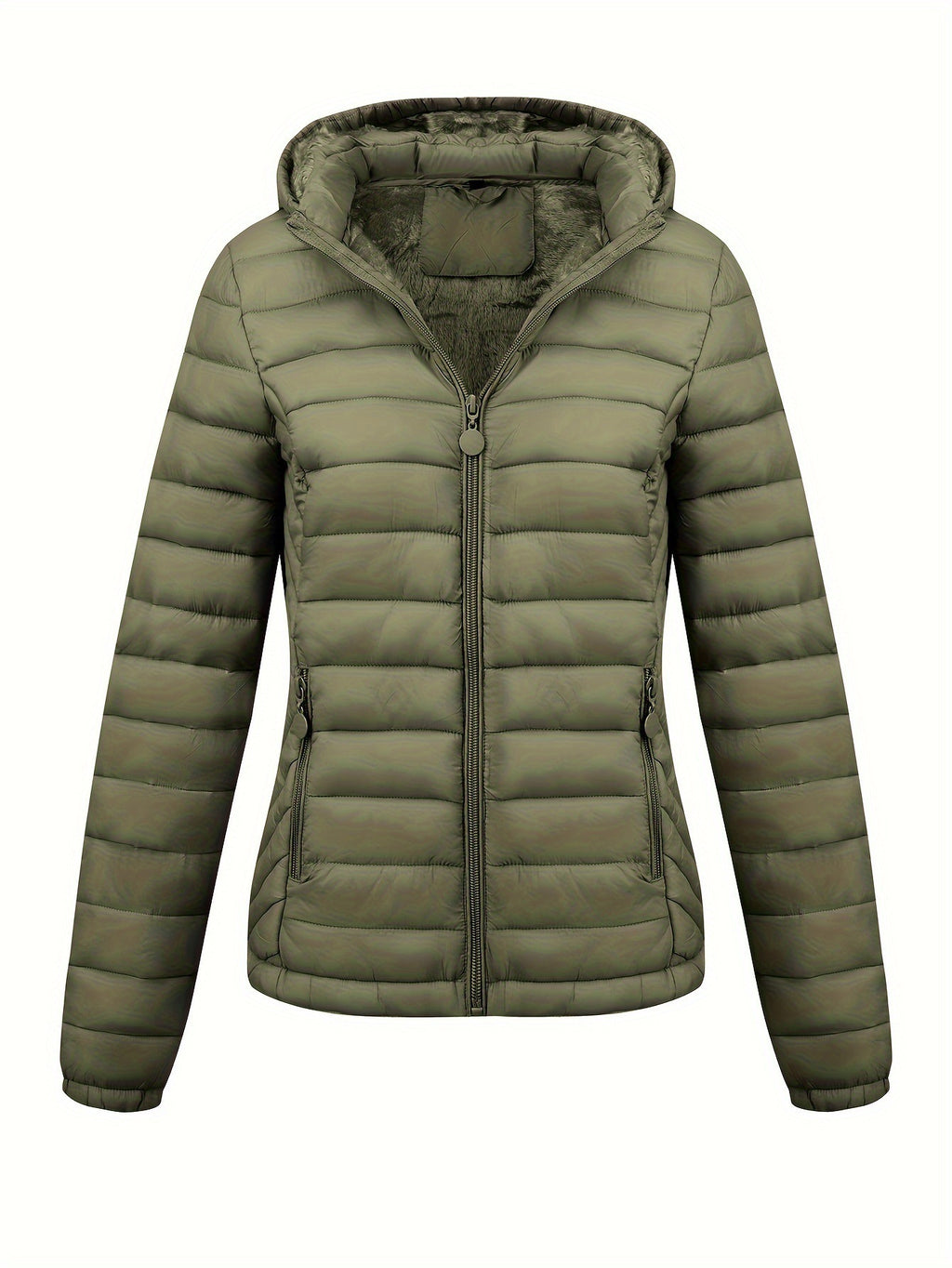 Women's Lightweight Hooded Winter Jacket Nylon Material