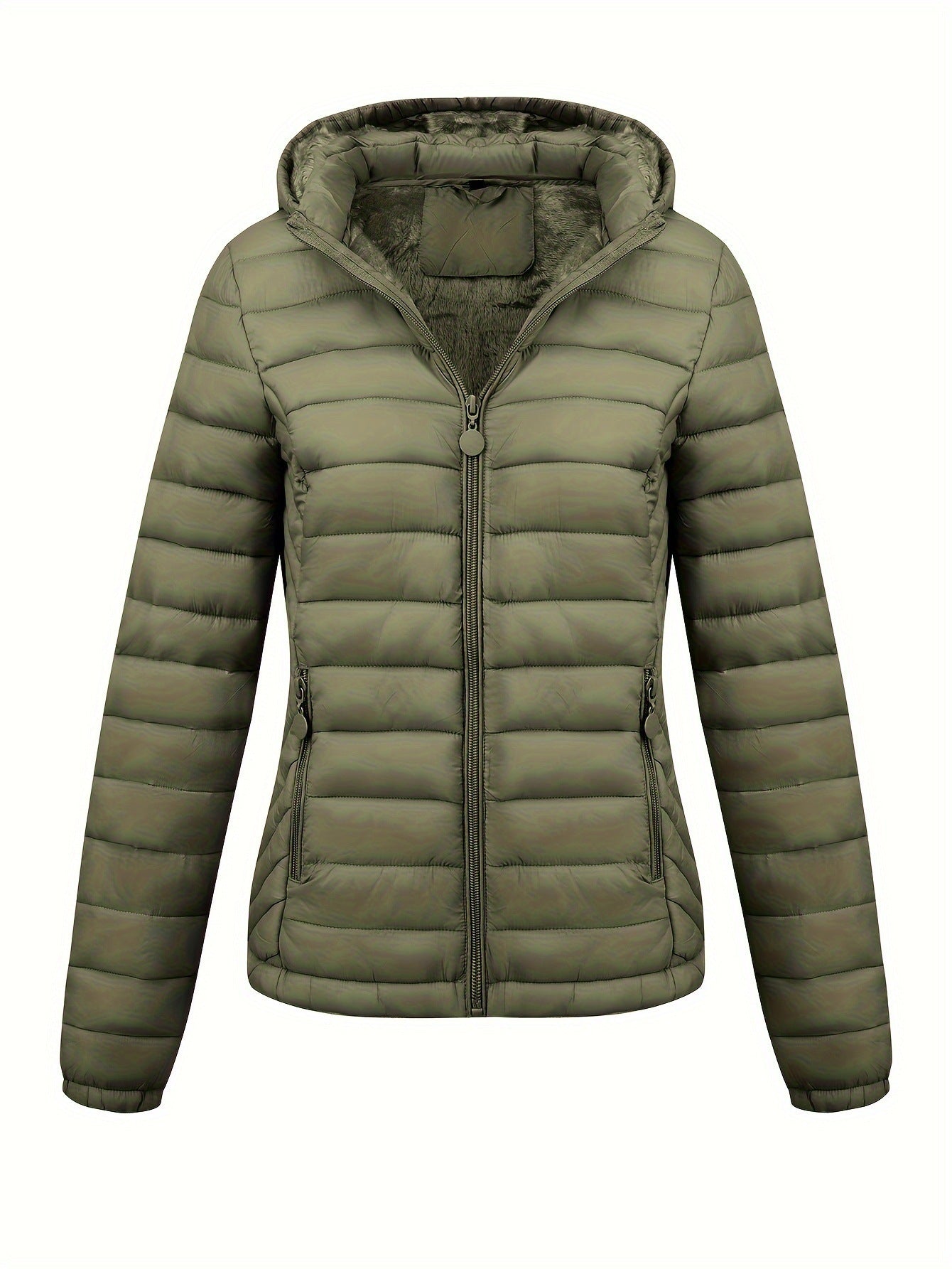 Women's Lightweight Hooded Winter Jacket Nylon