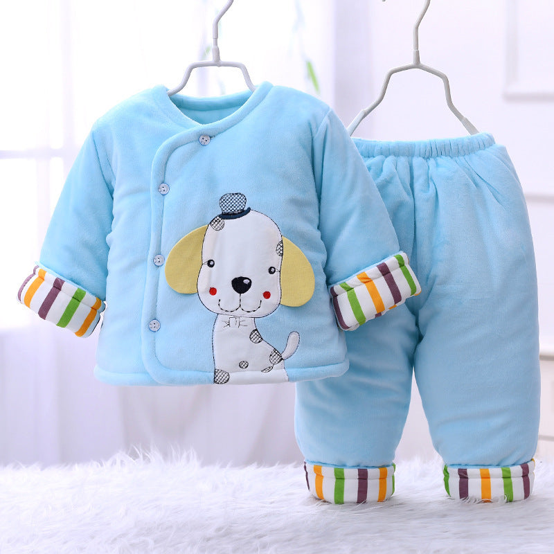 Baby Cotton Padded Winter Thick Suede Jacket Newborn Winter Clothes