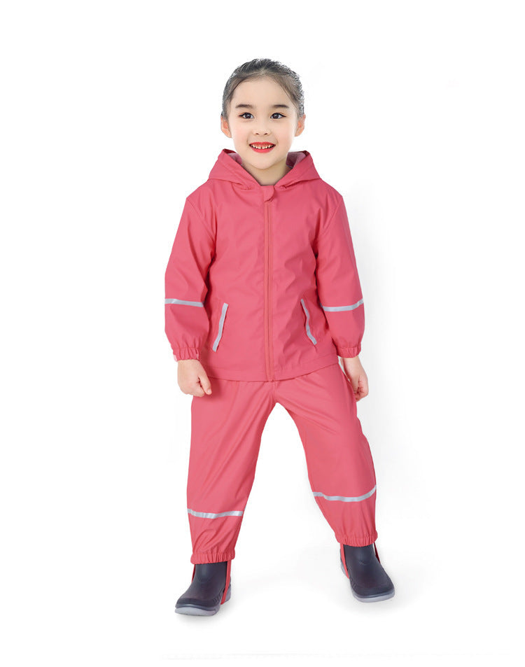 Thick Plush Fleece Jacket Children's Waterproof And Windproof Raincoat