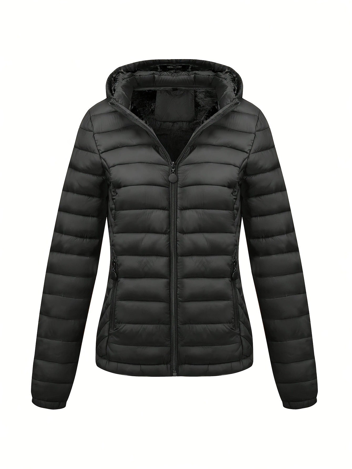 Women's Lightweight Hooded Winter Jacket Nylon