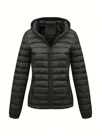 Women's Lightweight Hooded Winter Jacket Nylon
