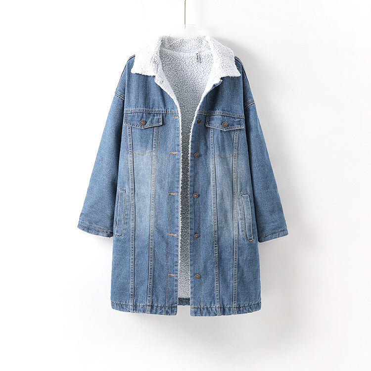 Vangal Fur Warm Winter Denim Jacket Women