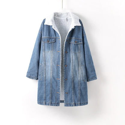 Vangal Fur Warm Winter Denim Jacket Women