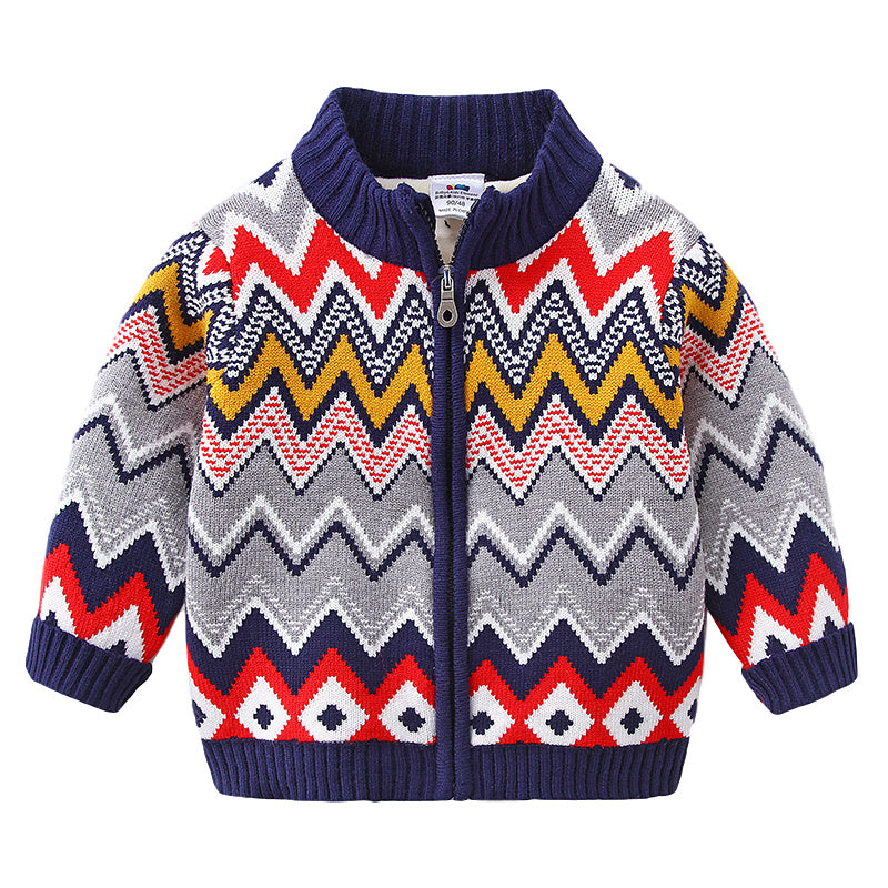 Baby Plus Velvet Zipper Sweater Cotton-padded Jacket Cotton-padded Jacket