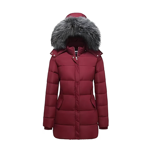 Women's Winter Crowd Puffer Coat Warm Snow Jacket With Fur Hood