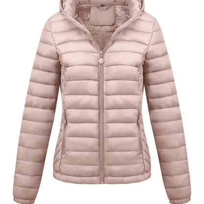 Women's Lightweight Hooded Winter Jacket Nylon