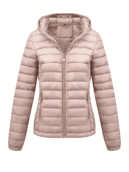 Women's Lightweight Hooded Winter Jacket Nylon