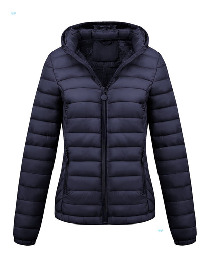 Women's Lightweight Hooded Winter Jacket Nylon