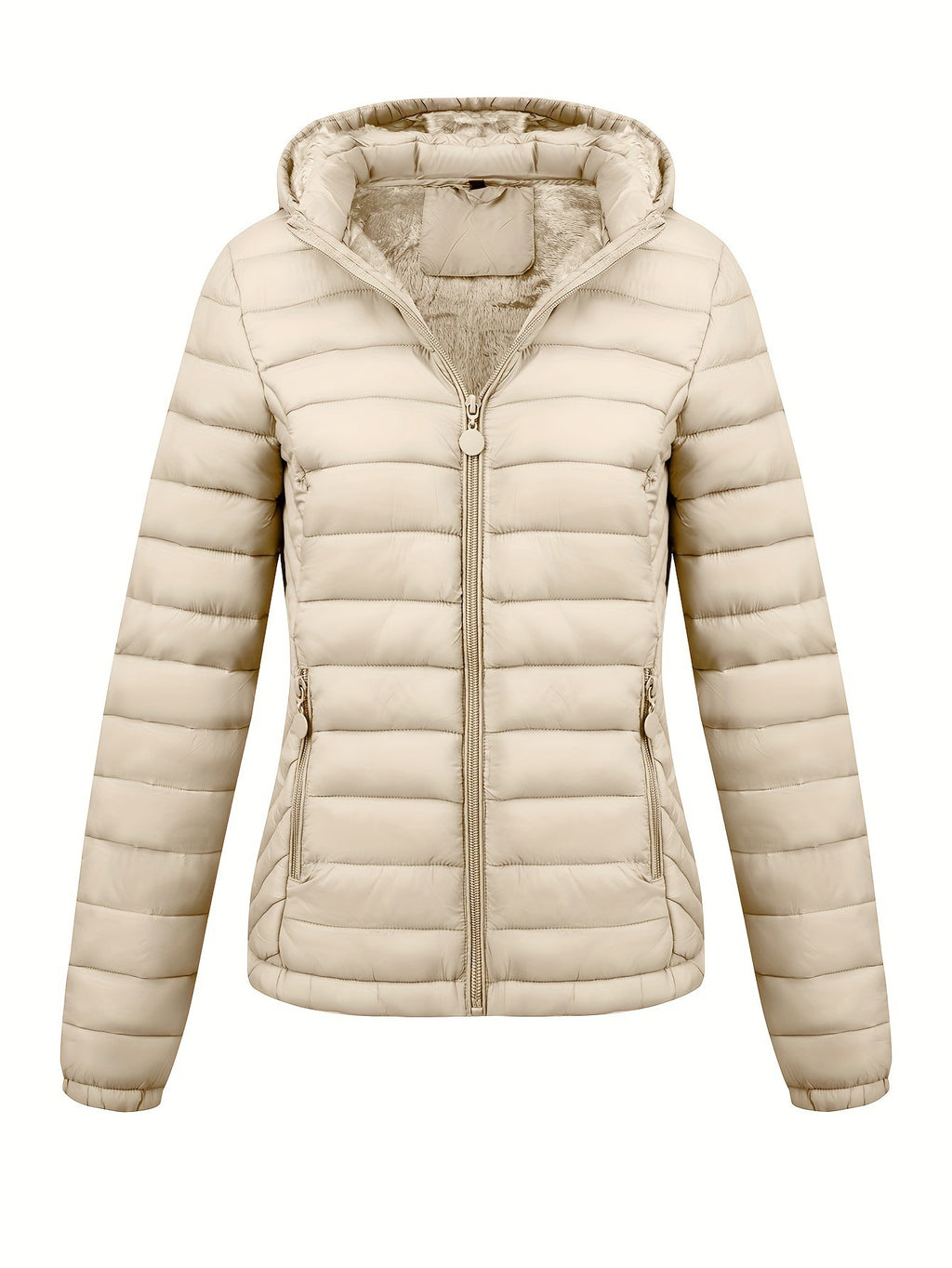 Women's Lightweight Hooded Winter Jacket Nylon Material
