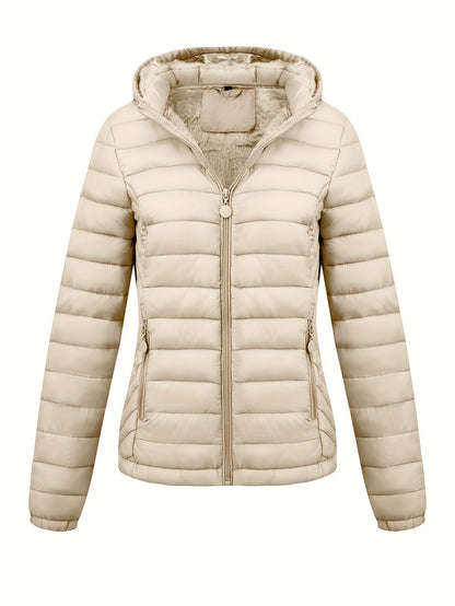 Women's Lightweight Hooded Winter Jacket Nylon