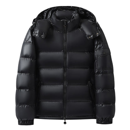 Casual Warm Women's Glossy Hooded Jacket