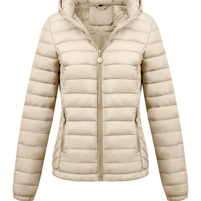 Women's Lightweight Hooded Winter Jacket Nylon