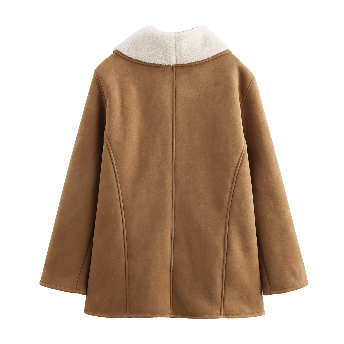 Women's European and American Style Double-Sided Half-Length Overcoat Jacket