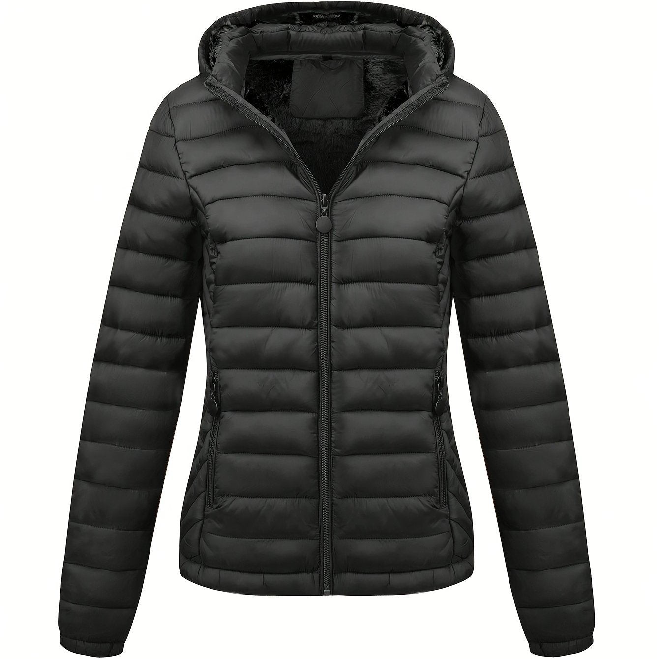 Women's Lightweight Hooded Winter Jacket Nylon