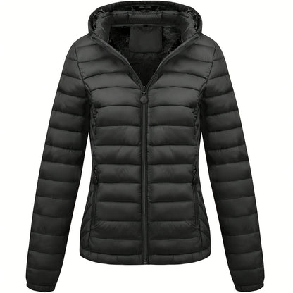 Women's Lightweight Hooded Winter Jacket Nylon