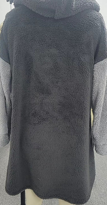 Autumn and Winter Stitching Contrast Color Double Sided Velvet Jacket Women